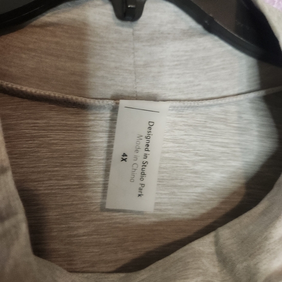 Zuda Light Gray Mock Neck Long Sleeve Active Top 4X - Picture 3 of 5